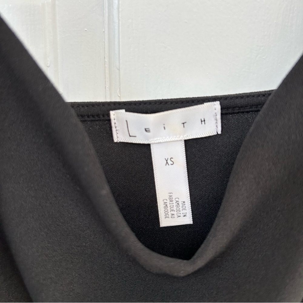 Leith Black Midi Cocktail Dress with Slit - XS - Picture 4 of 5